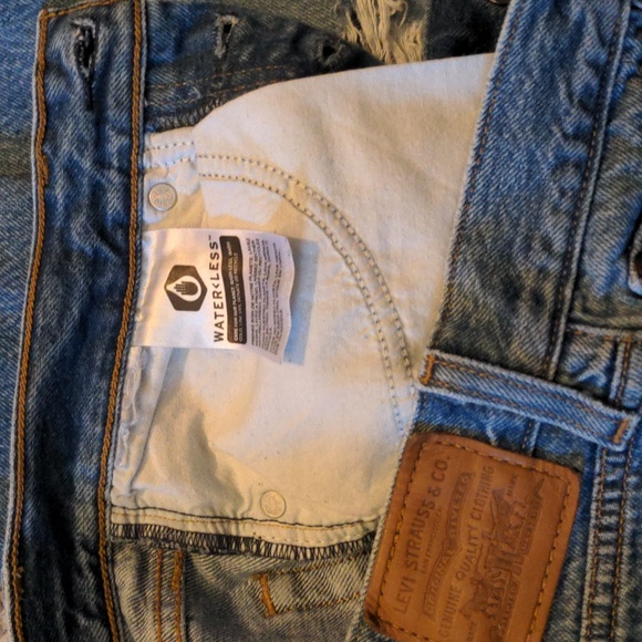 Levi's Wedgie Button Fly Denim Blue Jeans Distressed - Picture 8 of 10